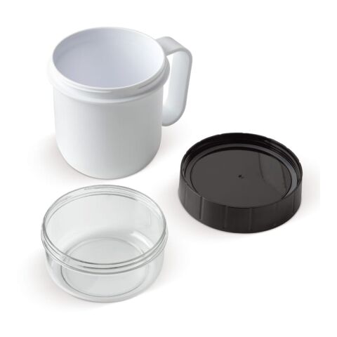 Mug déjeuner à emporter 520+230ml Blanc | Tampographie 1 couleur | couvercle | Ø 45 mm | non disponible