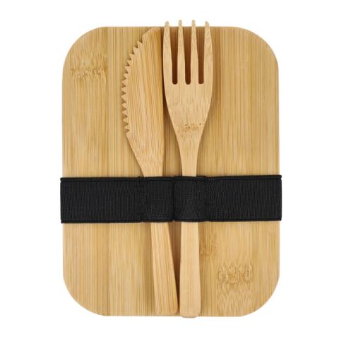 Boîte à lunch en acier inoxydable avec couvercle en bambou Argent | sans marquage | non disponible | non disponible