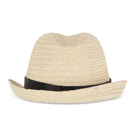 Chapeau de paille végétal avec bande colorée Noir | sans marquage | non disponible | non disponible