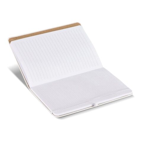 Carnet Olmo à couverture rigide en PU A5 avec notes autocollantes Blanc