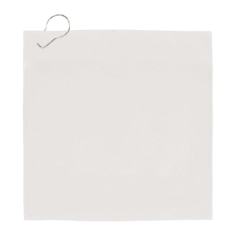 Serviette de golf à séchage rapide avec crochet R-PET 30x30cm sublimation Blanc-Gris | sans marquage | non disponible | non disponible