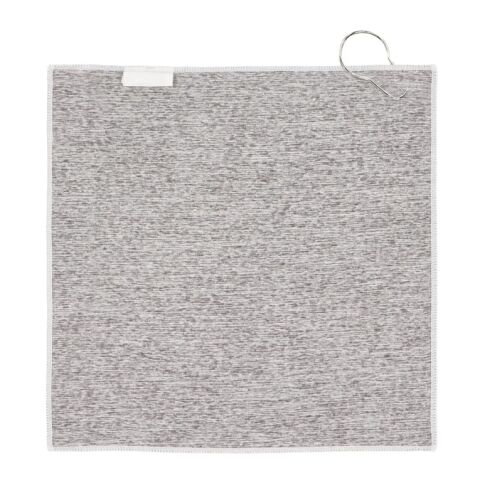 Serviette de golf à séchage rapide avec crochet R-PET 30x30cm sublimation Blanc-Gris | sans marquage | non disponible | non disponible