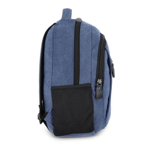 Sac à dos en toile de coton recyclé Harper Bleu foncé | Autocollant Numérique | sur la pochette | 140 mm x 140 mm | non disponible