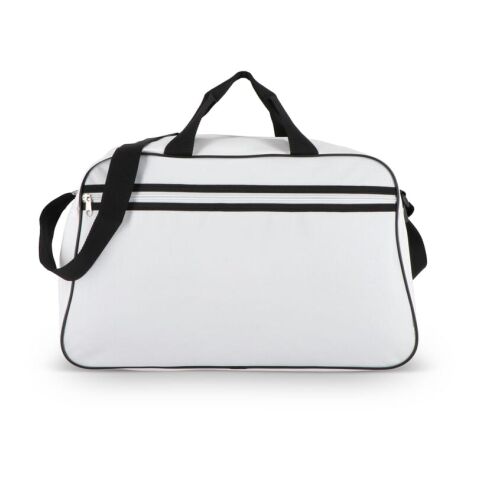 Sac de sport et de voyage en R-PET 600D, 48 x 25 x 28 cm, 30 litres Blanc-Noir | sans marquage | non disponible | non disponible