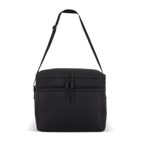 Sac isotherme à double compartiment en R-PET 600D, 30 x 20 x 25 cm, 15 litres. Noir