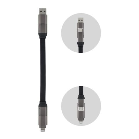Câble multifonctionnel 4-en-1 OTG Porte-clés 60W Noir