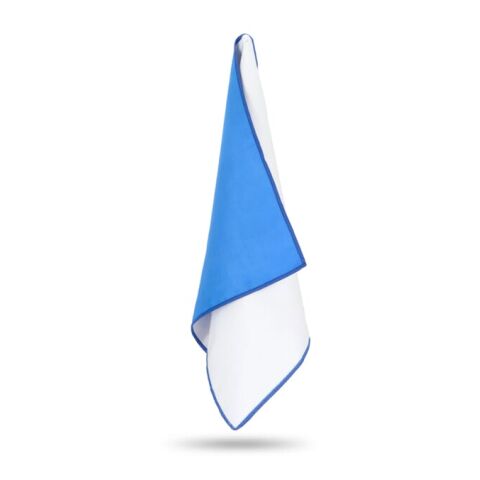 Serviette R-PET Quick Dry 40 × 80 cm avec pochette, sublimation. Bleu / Blanc