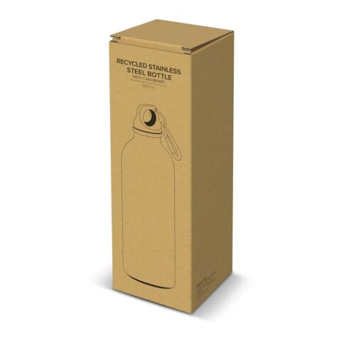 Bouteille à simple paroi en acier inoxydable recyclé, 500 ml Blanc
