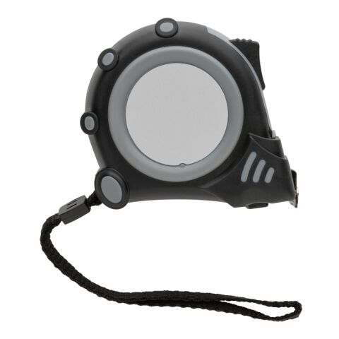 Mètre ruban Grip 5M/19mm en plastique recyclé RCS gris-noir | sans marquage | non disponible | non disponible