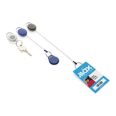 Porte-clés à clip extensible en ABS recyclé RCS blanc | sans marquage | non disponible | non disponible