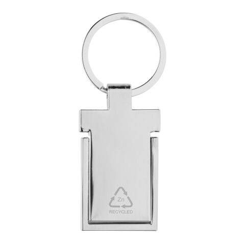 Porte-clés support téléphone en alliage de zinc recyclé RCS argent | sans marquage | non disponible | non disponible