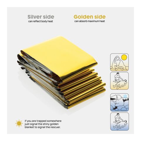 Couverture de secours dans une pochette en rPET RCS Solra noir | sans marquage | non disponible | non disponible