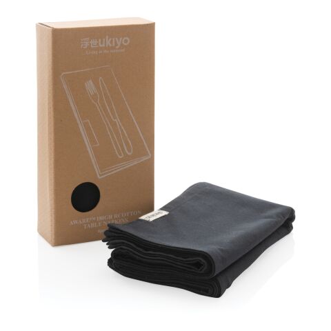 Set de 4 serviettes de table Ukiyo en rcotton 180gr Aware™ noir | sans marquage | non disponible | non disponible | non disponible
