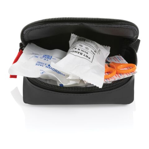 Set premiers secours taille poste en PU nubuck recyclé RCS noir | sans marquage | non disponible | non disponible