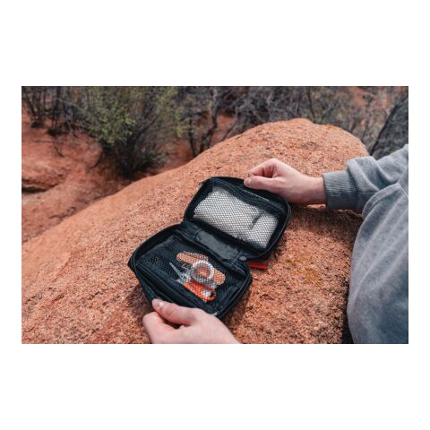 Set de premiers secours en PU nubuck recyclé RCS noir | sans marquage | non disponible | non disponible