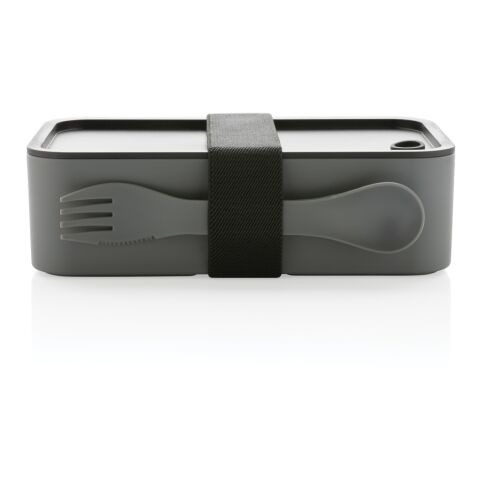 Lunch box avec cuichette en rPP GRS gris | sans marquage | non disponible | non disponible