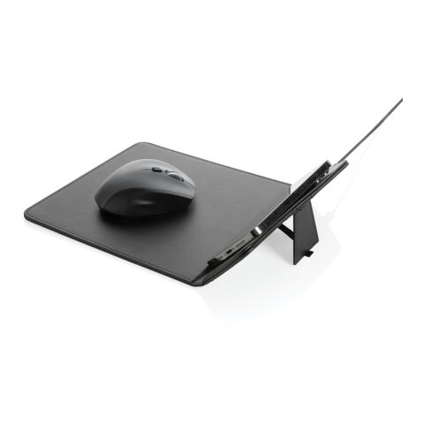 Tapis de souris en PU RCS avec chargeur 10W Swiss Peak noir | sans marquage | non disponible | non disponible