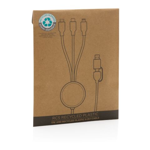 Câble 6 en 1 en TPE et plastique recyclé RCS noir | sans marquage | non disponible | non disponible