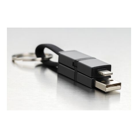 Câble de charge rapide 4 en 1 60W en aluminium recyclé Terra gris | sans marquage | non disponible | non disponible