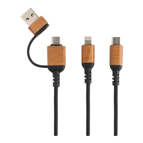 Câble 120 cm 6-en-1 en plastique recyclé RCS Ohio noir | sans marquage | non disponible | non disponible