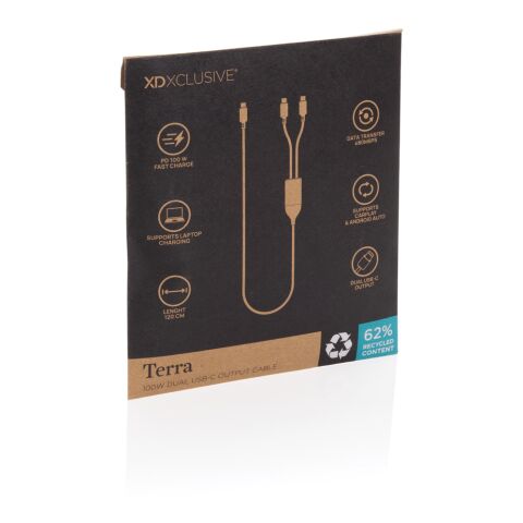 Câble 100W à double sortie USB-C Terra RCS noir-gris