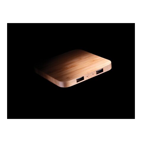 Chargeur sans fil 5W et USB en bambou FSC marron | sans marquage | non disponible | non disponible
