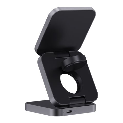 Chargeur 15W pliable 3 en 1 en aluminium recyclé RCS Terra gris | sans marquage | non disponible | non disponible