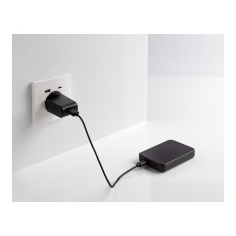 Powerbank 5000mAh avec USB C en ABS recyclé RCS Boostcore noir | sans marquage | non disponible | non disponible