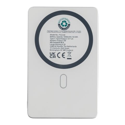 Powerbank 5000mAh et 5W en aluminium recyclé RCS Orion argent | sans marquage | non disponible | non disponible