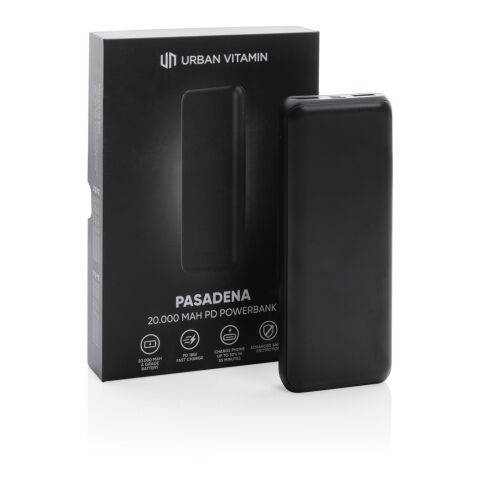 Powerbank 20.000 mAh 18W Pd Urban Vitamin Pasadena noir | sans marquage | non disponible | non disponible