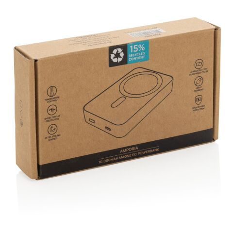 Powerbank magnétique 10.000mAh en plastique RCS Amporia noir | sans marquage | non disponible | non disponible