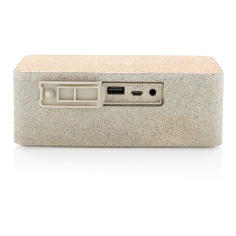 Enceinte 5W avec chargeur à induction en fibre de paille marron | sans marquage | non disponible | non disponible