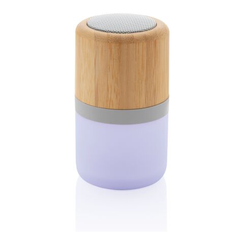 Enceinte 3W en bambou avec lumière d&#039;ambiance blanc | sans marquage | non disponible | non disponible