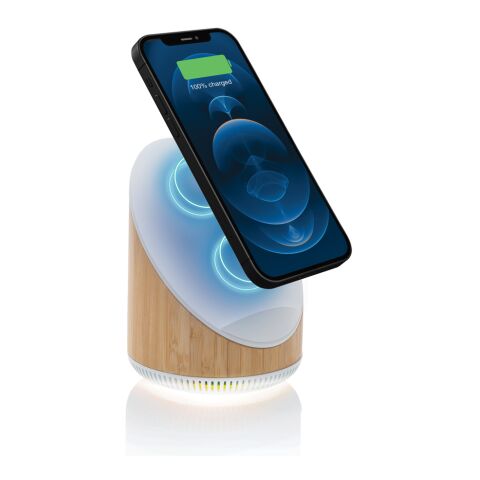 Enceinte 5W en bamboo avec chargeur sans fil 15W Ovate marron | sans marquage | non disponible | non disponible