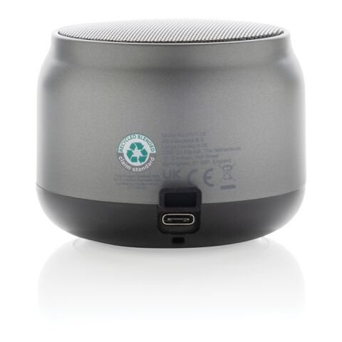 Enceinte 3W en plastique recyclé RCS BeatBuddy gris | sans marquage | non disponible | non disponible