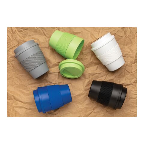 Mug en PP recyclable avec couvercle à vis 350ml noir | sans marquage | non disponible | non disponible