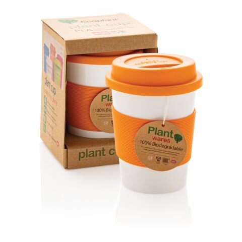 Tasse à café en PLA orange-blanc | sans marquage | non disponible | non disponible