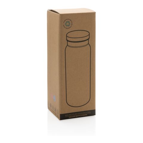 Bouteille à vide en acier inoxydable recyclé RCS noir-noir | sans marquage | non disponible | non disponible