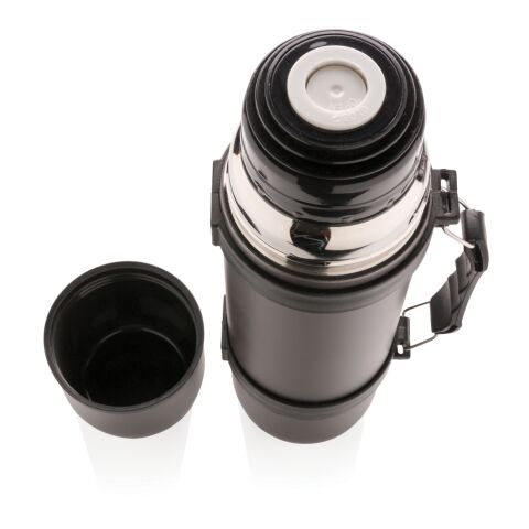 Bouteille isotherme avec 2 tasses anthracite | sans marquage | non disponible | non disponible | non disponible