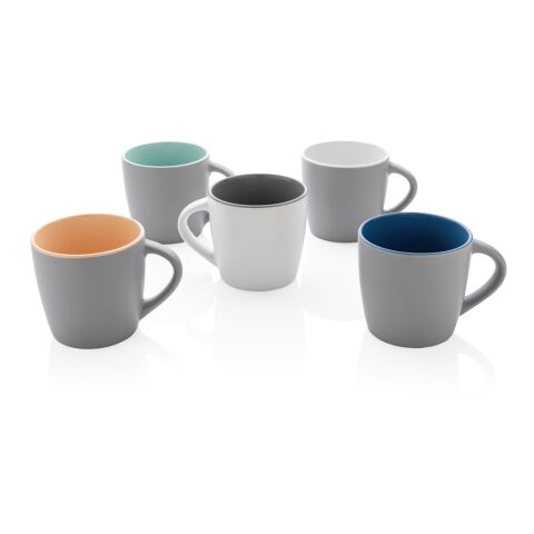 Mug en céramique avec intérieur coloré gris-blanc | sans marquage | non disponible | non disponible