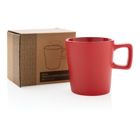 Tasse à café céramique au design moderne rouge | sans marquage | non disponible | non disponible