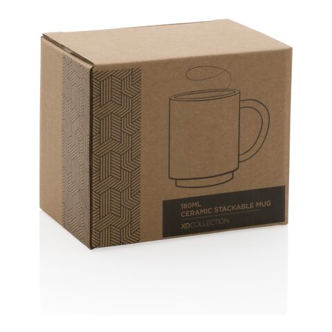 Mug en céramique empilable noir | sans marquage | non disponible | non disponible