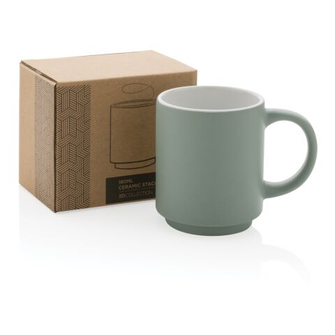 Mug en céramique empilable vert | sans marquage | non disponible | non disponible
