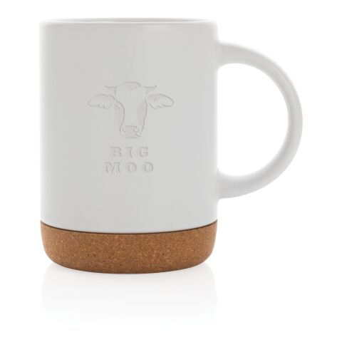 Mug en céramique avec base en liège blanc | sans marquage | non disponible | non disponible