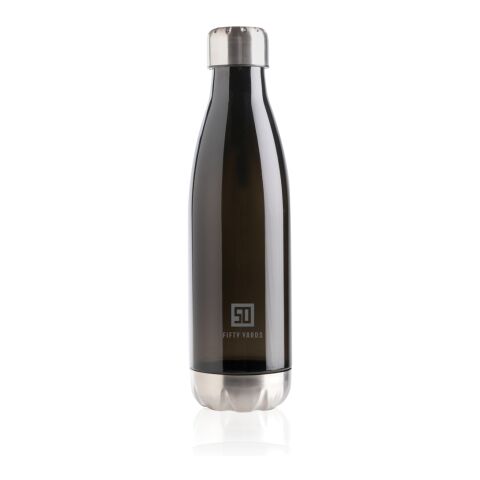 Bouteille d'eau étanche avec bouchon en acier noir | sans marquage | non disponible | non disponible