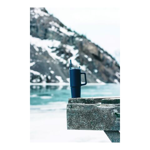 Mug 900ml avec poignée en plastique recyclé RCS Tana blue marin | sans marquage | non disponible | non disponible