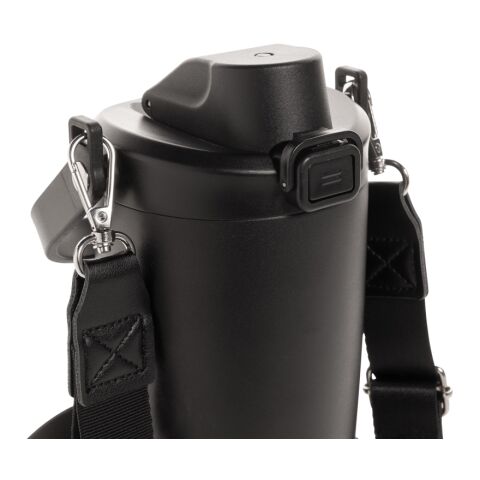 Mug en acier RCS avec bandoulière Avira Ayala noir | sans marquage | non disponible | non disponible