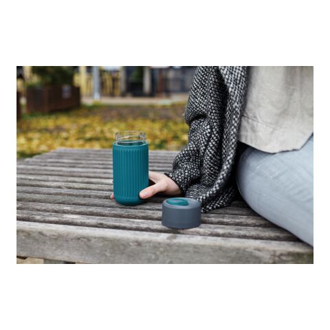 Tasse de voyage en verre 340ML Black+Blum turquoise | sans marquage | non disponible | non disponible