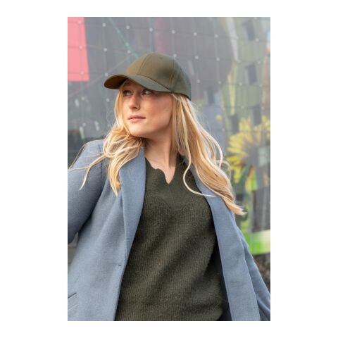 Casquette 6 panneaux en coton recyclé 280gr IMPACT vert | sans marquage | non disponible | non disponible | non disponible