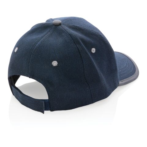 Casquette contraste 6 panneaux coton recyclé Impact AWARE™ bleu marine | sans marquage | non disponible | non disponible | non disponible